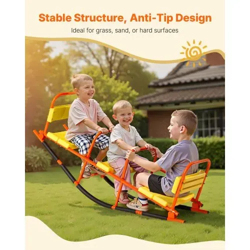VEVOR Kinderwippe, 90 kg Tragkraft, Schaukelwippe aus Metall mit Griffen, Karussellwippe für Kinder ab 3 Jahren, Gartenwippe für draußen, Rasen, Hinterhof, Spielplatz, 2 Sitze, 1535x490x645 mm VEVOR Kinderwippe, 90 kg Tragkraft, Schaukelwippe aus Metall mit Griffen, Karussellwippe für Kinder ab 3 Jahren, Gartenwippe für draußen, Rasen, Hinterhof, Spielplatz, 2 Sitze, 1535x490x645 mm