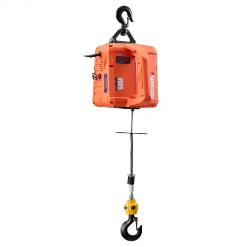 VEVOR Seilwinde Elektrisch 700 kg, 3-in-1 Hebezug 1500 W, Seilhebezug 7,6 m Hubhöhe, Seilzug 5 m/min, mit manueller, kabelgebundener & kabelloser Fernbedienung für Fabrik, Lager & Garage – Bild 8