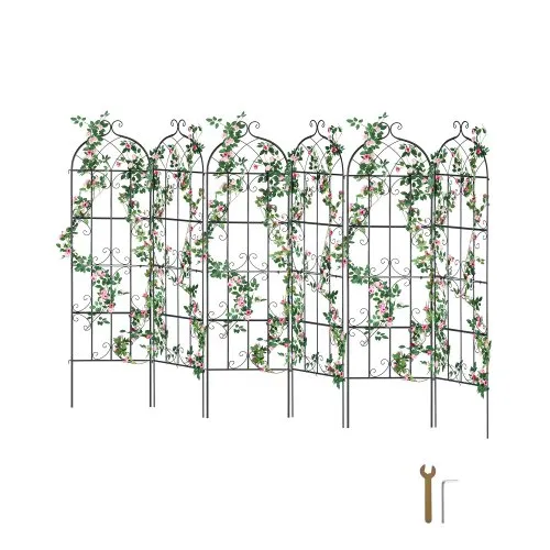VEVOR Rankhilfe für Kletterpflanzen, 51×180 cm, 6er-Set rostfreies Metallspalier für Gartenblumen, Kletterhilfe, Rankgitter für Rosen, Gurkenstütze, dekoratives Clematis-Spalier für Innenhöfe & Rasen VEVOR Rankhilfe für Kletterpflanzen, 51×180 cm, 6er-Set rostfreies Metallspalier für Gartenblumen, Kletterhilfe, Rankgitter für Rosen, Gurkenstütze, dekoratives Clematis-Spalier für Innenhöfe & Rasen