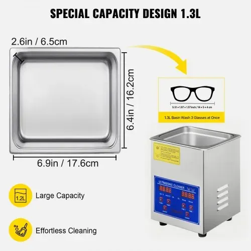 VEVOR Ultraschallreiniger Ultraschall Reinigungsgerät Heizung Timer 60W – Bild 5