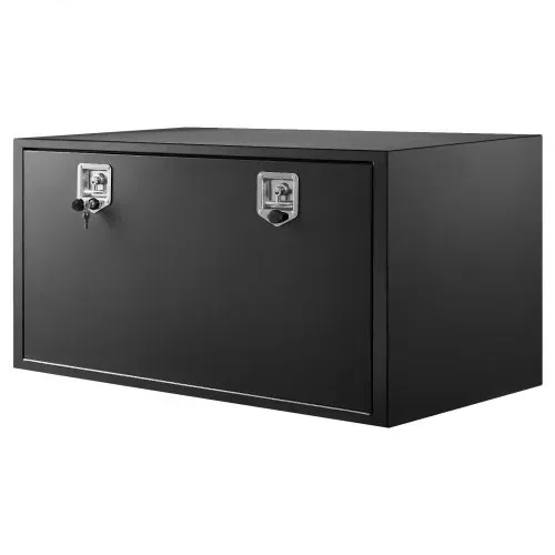 VEVOR Lkw Unterbaubox 1219 x 609 x 609 mm Unterflur Staukasten Kaltgewalzter Stahl Wasserdichter Werkzeugkasten mit T-Griff Schloss für Lkw Anhänger Transporter Werkzeugkiste Unterflurkasten Schwarz – Bild 10