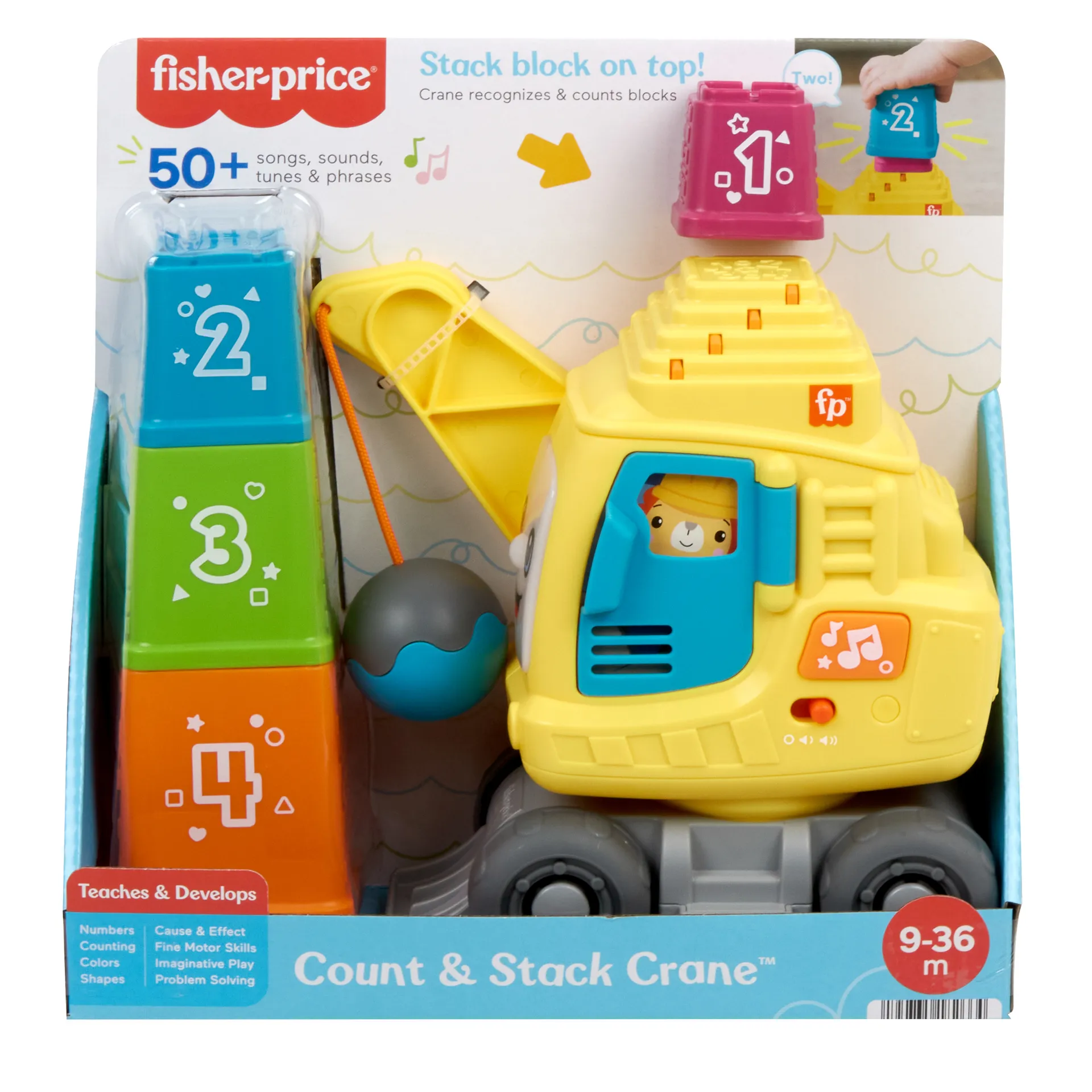 Fisher-Price Zählen & Stapeln Kran mit Blöcken, Lichtern und Geräuschen, mehrsprachige Version – Bild 7