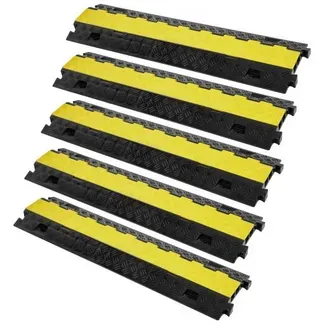VEVOR 5er Set 2-Kanal-Kabelschutzrampe Kabelbrücke aus TPU & TPR Schlauchbrücke 91,8 x 25 x 4,3 cm Überfahrschutz 10000 kg (pro Achse) Tragfähigkeit Kabel Rampe Anti-Rutsch-Design Ideal für Parkplätze VEVOR 5er Set 2-Kanal-Kabelschutzrampe Kabelbrücke aus TPU & TPR Schlauchbrücke 91,8 x 25 x 4,3 cm Überfahrschutz 10000 kg (pro Achse) Tragfähigkeit Kabel Rampe Anti-Rutsch-Design Ideal für Parkplätze