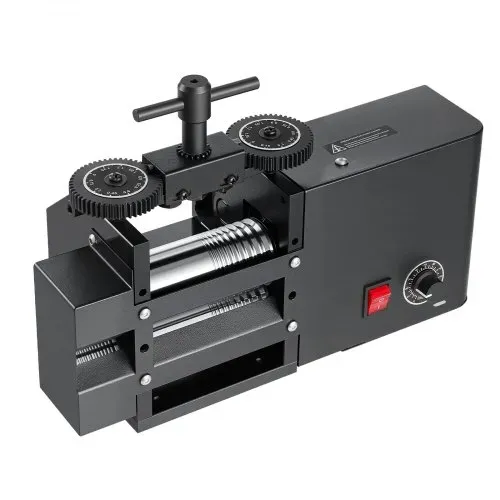 VEVOR Schmuckwalzwerk Elektrisch 60 mm 4-in-1 Rund Flach Vierkant Halbrund, Werkzeug für DIY-Schmuckhersteller, Einstellbare Dicke 0,03–7 mm, zum Pressen von Duktilen Metallen wie Gold Silber Kupfer – Bild 8