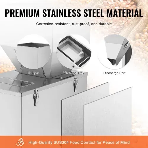 VEVOR Partikelfüllmaschine, 0,044–6,6 lbs/20–3000 g, automatische Füllmaschine mit Fußpedal, Edelstahl-Wiegefüllmaschine, Wiegefüller für Bohnen, Samen, Körner, Tee, Granulatverpackung – Bild 5