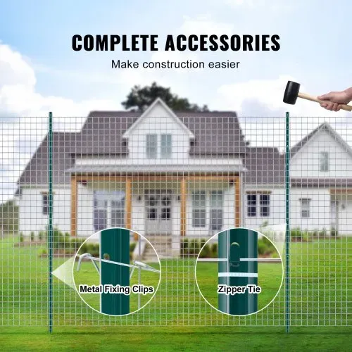 VEVOR 7 Fuß Zaunpfosten, 10er-Pack T-Pfosten Hochleistungs-Zaunpfosten aus Metall, stabile Zaunpfähle aus Stahl für Gartenhof, Rasen, Bauernhöfe und Maschendrahtzäune im Freien, grün – Bild 4