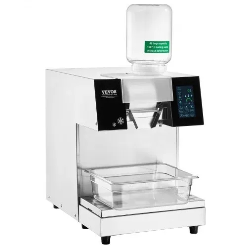 VEVOR Kommerzielle Schneeflocken-Eismaschine Schneeeisbereiter, 180 kg/24 h Schneeflocken-Eismaschine, Edelstahl-Eisrasierer, elektrischer Schneekegel-Maker mit Flüssigkeitskühlsystem & Touch-LCD – Bild 9