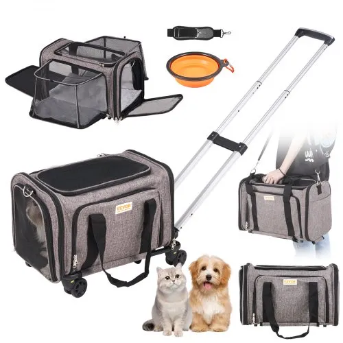 VEVOR Hundetrolley Faltbarer Hunderucksack Max.11,3kg Tragfähigkeit Transporttasche aus 600D Oxford-Stoff Hundewagen mit 4 Rädern Aufbewahrungstaschen Haustier Trolley Ideal für Autoreisen Ausflüge VEVOR Hundetrolley Faltbarer Hunderucksack Max.11,3kg Tragfähigkeit Transporttasche aus 600D Oxford-Stoff Hundewagen mit 4 Rädern Aufbewahrungstaschen Haustier Trolley Ideal für Autoreisen Ausflüge