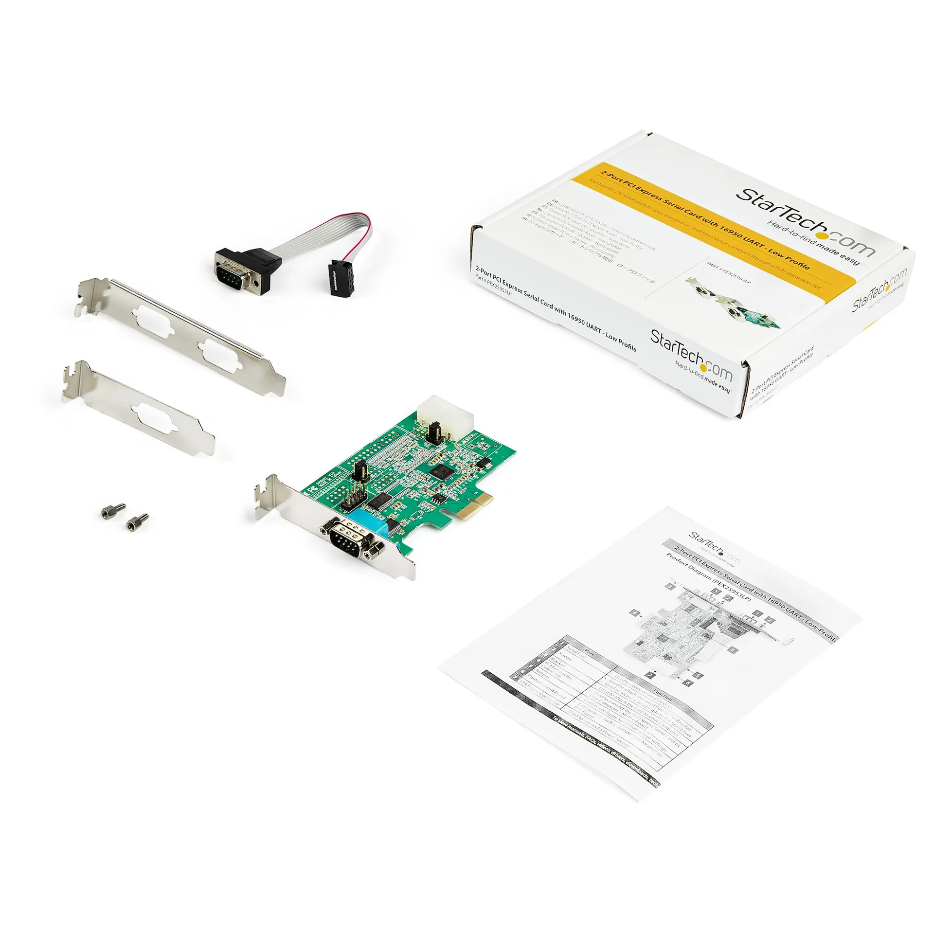 StarTech.com 2 Port Serielle PCIe RS232 Adapter Karte - Serielle PCIe RS232 Host Controller Karte - PCIe auf seriell DB9 - 16950 UART - Nidrig Profil Erweiterungskarte - Windows & Linux – Bild 6