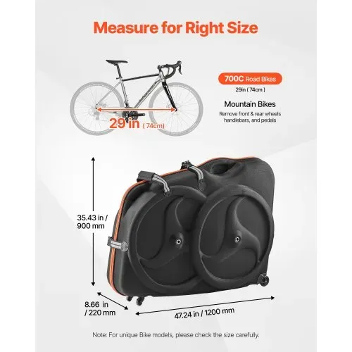 VEVOR Fahrrad Transporttasche Fahrradtasche für 700C Rennräder mit EVA-Hartschale, Schnellverschluss Doppelreißverschluss TSA-Schloss & Rollen, Hartschalenkoffer für Flüge Zugfahrten Autoreisen VEVOR Fahrrad Transporttasche Fahrradtasche für 700C Rennräder mit EVA-Hartschale, Schnellverschluss Doppelreißverschluss TSA-Schloss & Rollen, Hartschalenkoffer für Flüge Zugfahrten Autoreisen