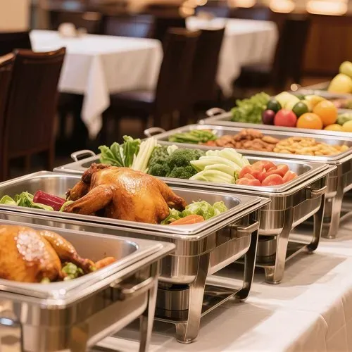 VEVOR Gastronormbehälter Hotelpfanne (1/2-Größe) 4 Stk. 3,8 L, wiederverwendbare Behälter (63,5 mm tief), rostfreie Catering-Aufbewahrung, Panierschale Speisebehälter für Party Restaurant Buffet – Bild 7