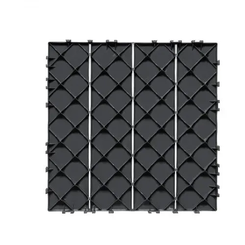 VEVOR Terrassenfliesen, 54er-Set, Balkonfliesen 295 x 295 mm, Klickfliesen, wasserdichter Kunststoff-Bodenbelag für den Außenbereich, Terrassenbodenbelag für Veranda, Pool, Balkon, Hinterhof, Dunkelgrau – Bild 8
