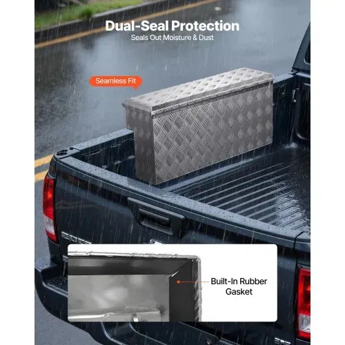 VEVOR Werkzeugkasten für Ladefläche, Aluminium-Staukasten mit Profilmuster, Aufbewahrung-Organizer mit Schloss & Schlüssel, ideal für Lkw, Pickup, Wohnmobil, Anhänger, 864x305x390 mm – Bild 2