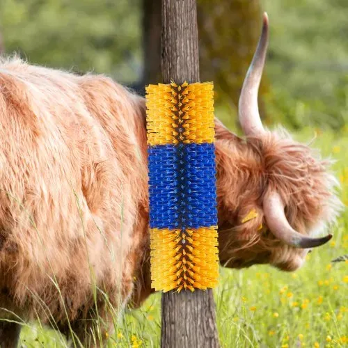 VEVOR Kratzbürste, 6er-Set Viehbürste mit 12 Schrauben, 51 x 19 x 10 cm Scheuerbürste, zur Linderung von Juckreiz & zur Reinigung, Fellpflege & Kratzbaumbürste für Pferde, Schweine & Rinder – Bild 7