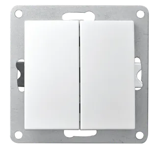 Wechselschalter McPower “Flair“ 2-fach, 250V~/10A, UP, weiß Wechselschalter McPower “Flair“ 2-fach, 250V~/10A, UP, weiß