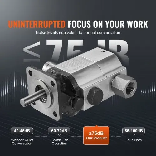 VEVOR Hydraulische Holzspalterpumpe, 13 GPM, 2-stufige 3000 PSI Holzspalterpumpe, 1" Einlass 1/2" NPT Auslass 3600 U/min Aluminium-Hydraulikzahnradpumpe, für Holzspalter mit kleinem Motor, Schneepflug – Bild 4