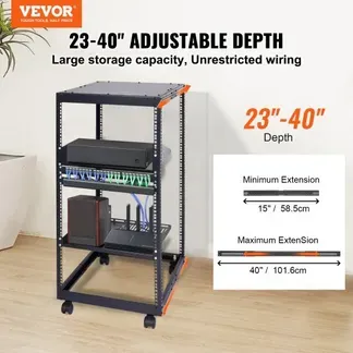 VEVOR 20U Server-Rack mit offenem Rahmen, freistehender oder wandmontierter Netzwerk-Server-Rack, 4-Pfosten-AV-Rack mit Rollen, bietet Platz für Ihre gesamte Netzwerk-IT-Ausrüstung, AV-Ausrüstung VEVOR 20U Server-Rack mit offenem Rahmen, freistehender oder wandmontierter Netzwerk-Server-Rack, 4-Pfosten-AV-Rack mit Rollen, bietet Platz für Ihre gesamte Netzwerk-IT-Ausrüstung, AV-Ausrüstung