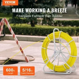 VEVOR Fish Tape Puller Fiberglas 183 m 7,9375 mm Wire Cable Running Duct Rodder VEVOR Fish Tape Puller Fiberglas 183 m 7,9375 mm Wire Cable Running Duct Rodder