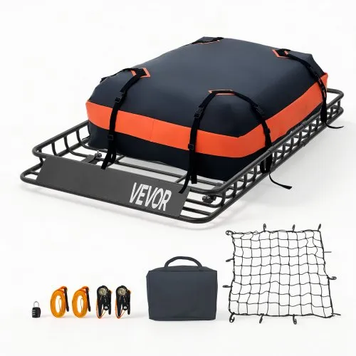 VEVOR Dachkorb Auto 1371 x 864 x 102 mm Dachträgerkorb (Q195-Legierungsstahl) mit Wasserdichter Tasche (Oxford) und Ratschengurten 90,72 kg Tragkraft Dachgepäckträger für SUV Lkw Pkw Autodachkorb VEVOR Dachkorb Auto 1371 x 864 x 102 mm Dachträgerkorb (Q195-Legierungsstahl) mit Wasserdichter Tasche (Oxford) und Ratschengurten 90,72 kg Tragkraft Dachgepäckträger für SUV Lkw Pkw Autodachkorb