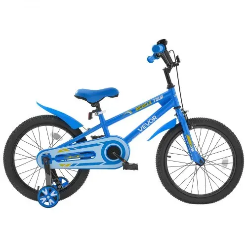 VEVOR Kinderfahrrad, 18 Zoll BMX-Stil-Fahrrad mit Stützrädern, empfohlene Kindergröße 110-140 cm, robust & einfach zu montieren, Kleinkinderfahrrad für Jungen & Mädchen zum Fahrradlernen, blau – Bild 8