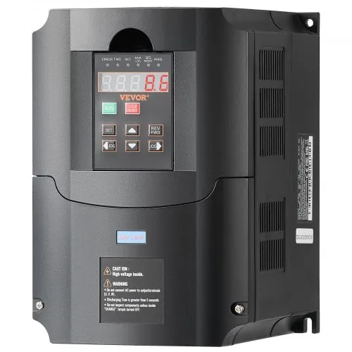 VEVOR Frequenzumrichter VFD 10 PS, 7,5 kW, 35 A, 1- oder 3-phasiger 220-V-Eingang auf 3-phasigen 220-V-Ausgang, 40-60-Hz-Eingang, 0-400-Hz-Ausgang, VFD für Spindelmotor-CNC-Drehzahlregelung VEVOR Frequenzumrichter VFD 10 PS, 7,5 kW, 35 A, 1- oder 3-phasiger 220-V-Eingang auf 3-phasigen 220-V-Ausgang, 40-60-Hz-Eingang, 0-400-Hz-Ausgang, VFD für Spindelmotor-CNC-Drehzahlregelung