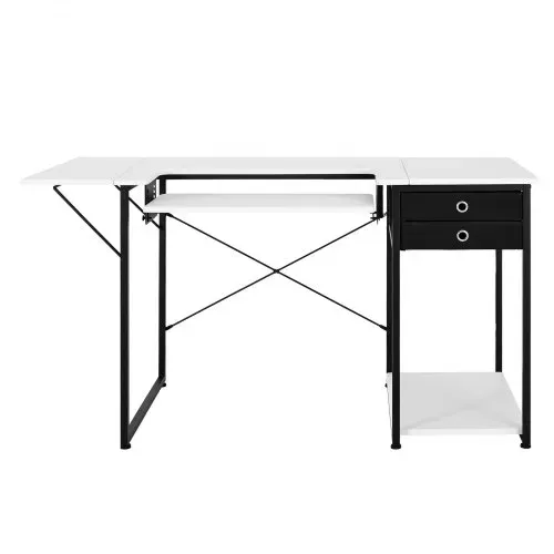 VEVOR Nähtisch Nähmaschinentisch mit klappbarer Tischplatte & verstellbarer Ablage & Stahlbeinen & Schublade, Mehrzwecktisch Computertisch für Zuhause Modestudio Kunststudio Bildungseinrichtung – Bild 10