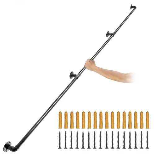 VEVOR 3x Retro Wasserrohr Handlauf 3m Handlauf Rustikal Kohlenstoffstahl 4x Wandhalterungen Industrieller Geländer Schutzbügel 200kg Tragfähigkeit Geeignet für Handläufe im Innen-/Außenbereich VEVOR 3x Retro Wasserrohr Handlauf 3m Handlauf Rustikal Kohlenstoffstahl 4x Wandhalterungen Industrieller Geländer Schutzbügel 200kg Tragfähigkeit Geeignet für Handläufe im Innen-/Außenbereich