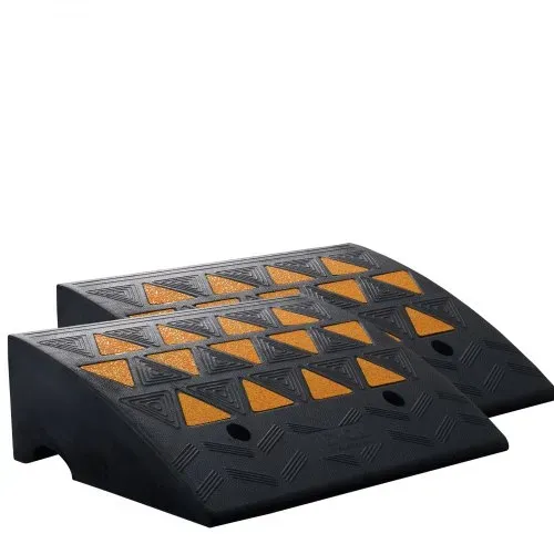 VEVOR 2x Schwellenrampe Vollgummi Türschwellenrampe Max. Tragfähigkeit bis zu 15Tonnen Bordsteinrampe 49,1x37x15,2cm Rollstuhlrampe Auffahrrampe Gummirampe Geeignet für unebenen Boden Bordsteinkanten – Bild 9
