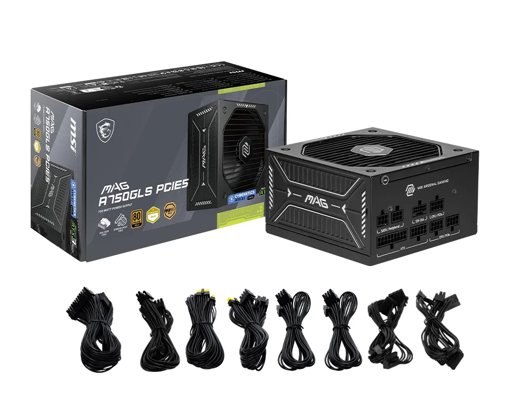MSI MAG A750GLS PCIE5 Netzteil 750 W 24-pin ATX ATX Schwarz – Bild 5