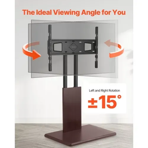 VEVOR Desktop TV-Ständer Fernsehständer für 812,8-1778 mm TVs bis zu 45 kg, ±15° Links-Rechts-Drehung & höhenverstellbare TV-Halterung für Ecke Schlafzimmer Wohnzimmer (max. 600 x 400 mm) – Bild 4