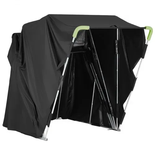 VEVOR Motorrad Zeltgarage, Motorrad Abdeckplane 3460x1375x1900 mm, Motorradgarage mit Sicherheitsschloss, 600D Oxford-Klappzelt, Allwetter-Motorradabdeckung mit Belüftungsfenstern, Schwarz – Bild 9
