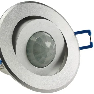 Decken-Einbau-Bewegungsmelder 360° Alu PIR Sensor, 6m, schwenkbar, silber Decken-Einbau-Bewegungsmelder 360° Alu PIR Sensor, 6m, schwenkbar, silber