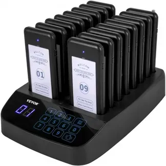 VEVOR 16 Pager Rufsystem Restaurant, 98 Kanäle Gäste Pager, Touchscreen Wireless Rufsystem Restaurant, Schwarz Kabellos Gästeruf Drahtloses Kundenrufsystem für Bars, Restaurant, Cafeteria, Hotel usw. VEVOR 16 Pager Rufsystem Restaurant, 98 Kanäle Gäste Pager, Touchscreen Wireless Rufsystem Restaurant, Schwarz Kabellos Gästeruf Drahtloses Kundenrufsystem für Bars, Restaurant, Cafeteria, Hotel usw.