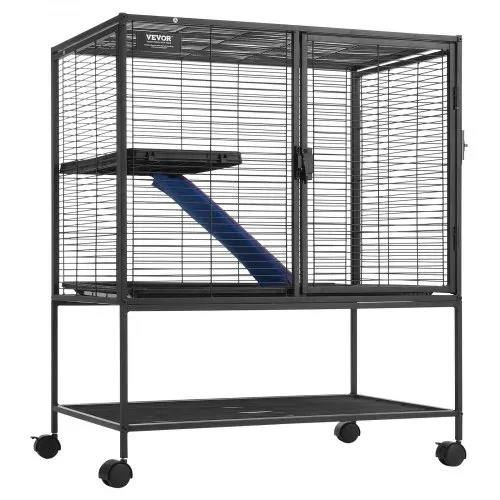 VEVOR 36" rollender Frettchenkäfig aus Metall, großer 2-stöckiger Critter Nation-Käfig, Kleintierkäfig mit Rampen und Tablett, einfach aufzubauen für Hausratten, Hamster, Meerschweinchen, Chinchillas, Eichhörnchen, Igel, Hasen – Bild 8