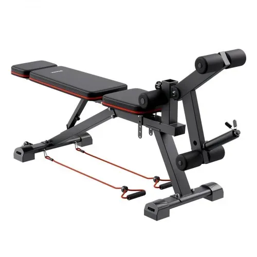 VEVOR Hantelbank verstellbare Brauchtrainer für Ganzkörpertraining 363 kg belastbar), Sit-up-Trainingsbank Fitness Bank Flachbank mit it Beinstrecker, Preacher-Polster, schnelle Einstellung – Bild 9