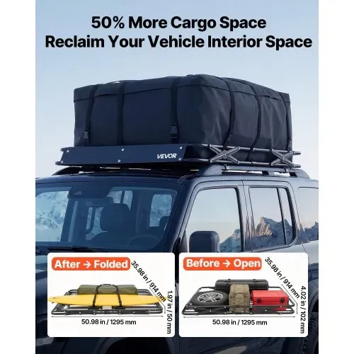 VEVOR Dachträgerkorb 1295 x 914 x 102 mm Dachgepäckkorb mit Klappmechanismus Tragkraft bis 90,72 kg Wetterfester Faltbarer Autodachkorb aus Legierungsstahl Dachtransportkorb Geeignet für SUVs Pickups VEVOR Dachträgerkorb 1295 x 914 x 102 mm Dachgepäckkorb mit Klappmechanismus Tragkraft bis 90,72 kg Wetterfester Faltbarer Autodachkorb aus Legierungsstahl Dachtransportkorb Geeignet für SUVs Pickups