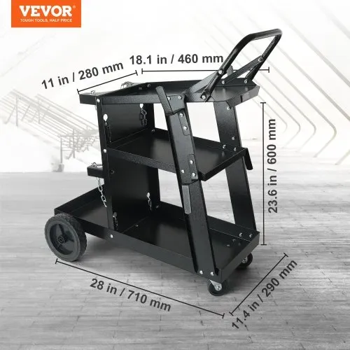 VEVOR Schweißwagen 3 Ablageflächen Schweißmobil Max. 168-181kg Wagen für Schweßgeräte mit 2 Gasflaschenhalterung Ideal für Handschweißen Schutzgasschweißen Argon-Lichtbogenschweißen VEVOR Schweißwagen 3 Ablageflächen Schweißmobil Max. 168-181kg Wagen für Schweßgeräte mit 2 Gasflaschenhalterung Ideal für Handschweißen Schutzgasschweißen Argon-Lichtbogenschweißen