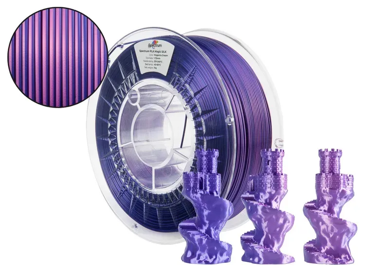 Filament Spectrum · PLA Magic SILK · MAGENTA DREAM · 1.75mm · 1kg Filament Spectrum · PLA Magic SILK · MAGENTA DREAM · 1.75mm · 1kg