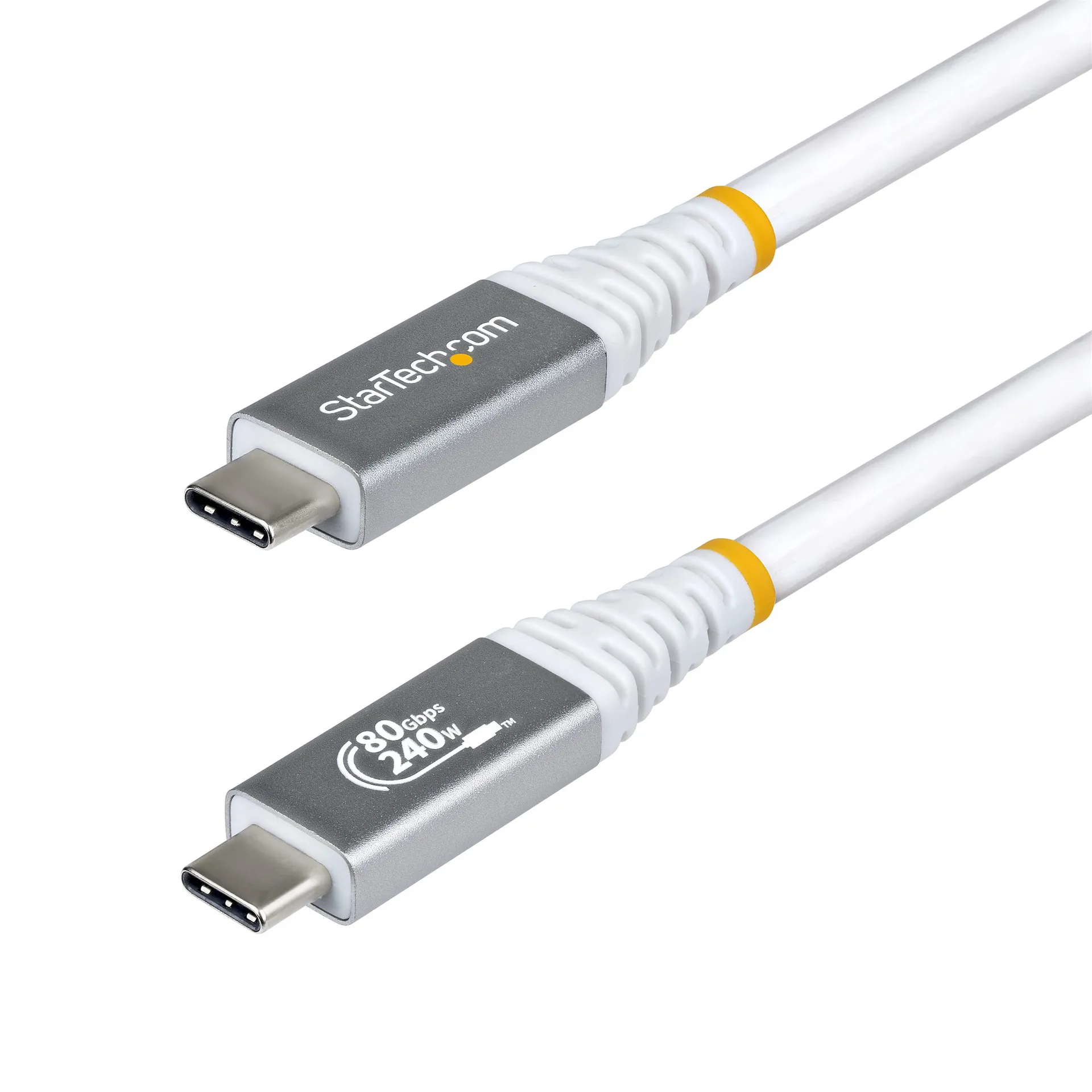 StarTech.com 1,5m USB4 Kabel, 80Gbps, USB-IF-zertifiziertes USB-C Ladekabel, 240W PD, 8K 120Hz/4K 240Hz DP2.1 DP80 Monitorkabel, Thunderbolt 4 Kompatibel – Weißes Dockingstation Kabel StarTech.com 1,5m USB4 Kabel, 80Gbps, USB-IF-zertifiziertes USB-C Ladekabel, 240W PD, 8K 120Hz/4K 240Hz DP2.1 DP80 Monitorkabel, Thunderbolt 4 Kompatibel – Weißes Dockingstation Kabel