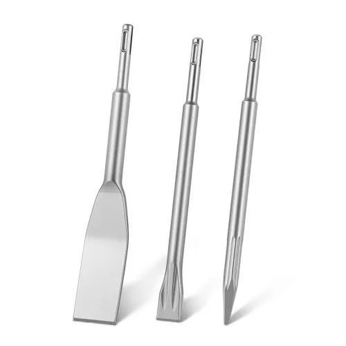 VEVOR SDS Plus Meißel-Set, 3-tlg. SDS Plus Bohrhammer-Aufsatz, inkl. Spitz-, Flach- & Spatenmeißel, Wärmebehandelter 40Cr-Legierungsstahl, für Abbruch- & Renovierungsarbeiten VEVOR SDS Plus Meißel-Set, 3-tlg. SDS Plus Bohrhammer-Aufsatz, inkl. Spitz-, Flach- & Spatenmeißel, Wärmebehandelter 40Cr-Legierungsstahl, für Abbruch- & Renovierungsarbeiten