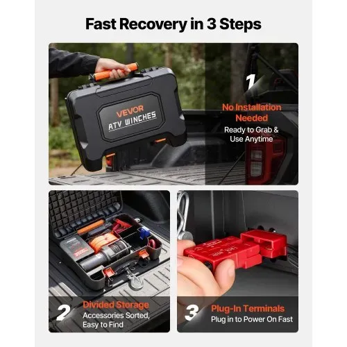 VEVOR Elektrische Seilwinde 12V, Mobile Seilwinde mit 1587kg Tragkraft & Fernbedienung, Tragbare Motorwinde mit Synthetikseil Seilführung Schäkelhaken Gurt Tragkiste, Elektrowinde für ATV UTV Offroad VEVOR Elektrische Seilwinde 12V, Mobile Seilwinde mit 1587kg Tragkraft & Fernbedienung, Tragbare Motorwinde mit Synthetikseil Seilführung Schäkelhaken Gurt Tragkiste, Elektrowinde für ATV UTV Offroad