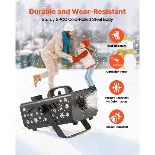 VEVOR Schneemaschine, 650-W-Schneekanone, Kunstschneeerzeuger, Schneeflockenmaschine, Kunstschneeflockenmaschine für den Innen- & Außenbereich für Feiertage, DJ-Partys, Weihnachtsdekoration – Bild 3