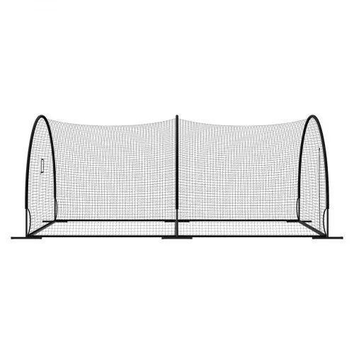VEVOR Baseball Schlagkäfig (Halbkreisförmig) Netz 606x366x250 cm, Trainingsnetz mit 30-lagigem & Geknotetem HDPE-Gewebe & Öffnung für Wurfmaschinen, inkl. Softball Trainingskäfignetz – Bild 9