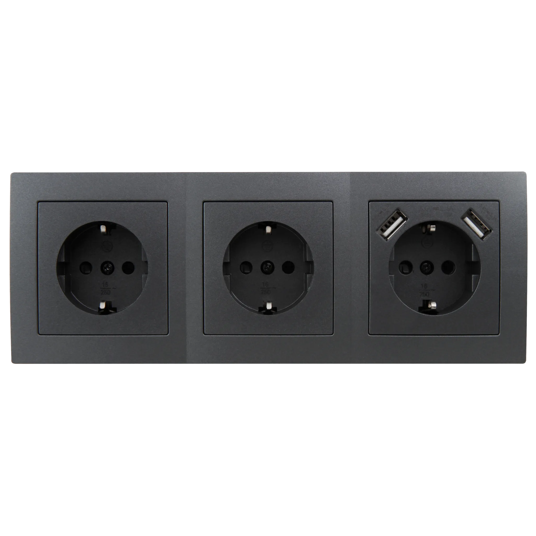 Steckdosenblock McPower ''Flair'' Aufbau, anthrazit, 3-fach Schutzkontakt + USB – Bild 2