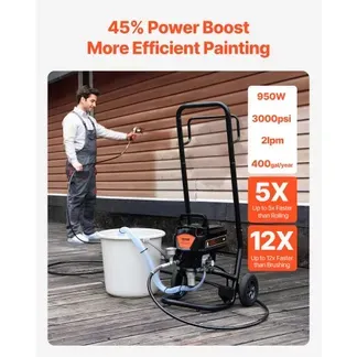 VEVOR Airless-Farbspritzgerät, 950 W, 3000 psi, Hocheffizientes Elektrisches Spritzgerät, Farbspritzgeräte Spritzlackiermaschine Hochdruck-Airless-Farbsprühsystem mit 15 m Hochdruckschlauchlänge VEVOR Airless-Farbspritzgerät, 950 W, 3000 psi, Hocheffizientes Elektrisches Spritzgerät, Farbspritzgeräte Spritzlackiermaschine Hochdruck-Airless-Farbsprühsystem mit 15 m Hochdruckschlauchlänge