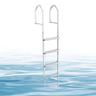 VEVOR Dockleiter Abnehmbar, Bootsleiter mit 5 Rutschfesten Stufen Breite Pedale & Handlauf, Poolleiter mit 227kg Tragkraft aus Aluminiumlegierung, Einstiegsleiter für Docks Pools Seen Yachten, Silber VEVOR Dockleiter Abnehmbar, Bootsleiter mit 5 Rutschfesten Stufen Breite Pedale & Handlauf, Poolleiter mit 227kg Tragkraft aus Aluminiumlegierung, Einstiegsleiter für Docks Pools Seen Yachten, Silber