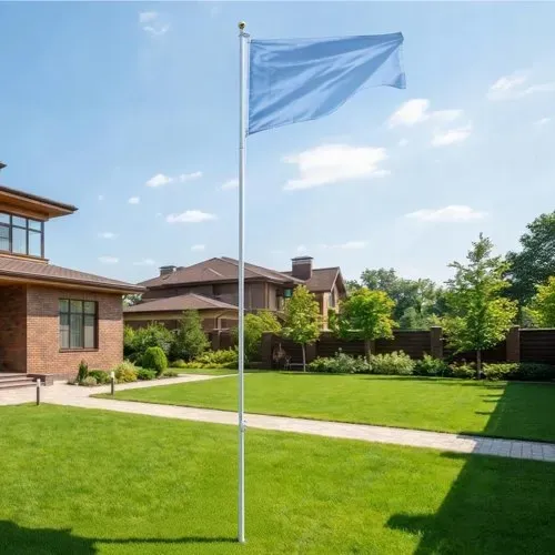 VEVOR Fahnenmast 6 m, Mehrteiliges Flaggenmast-Set für den Außenbereich, Extra Dicke Aluminium-Fahnenstange mit PVC-Bodenhülse, Ideal für Garten, Private & Gewerbliche Nutzung, Silber – Bild 7