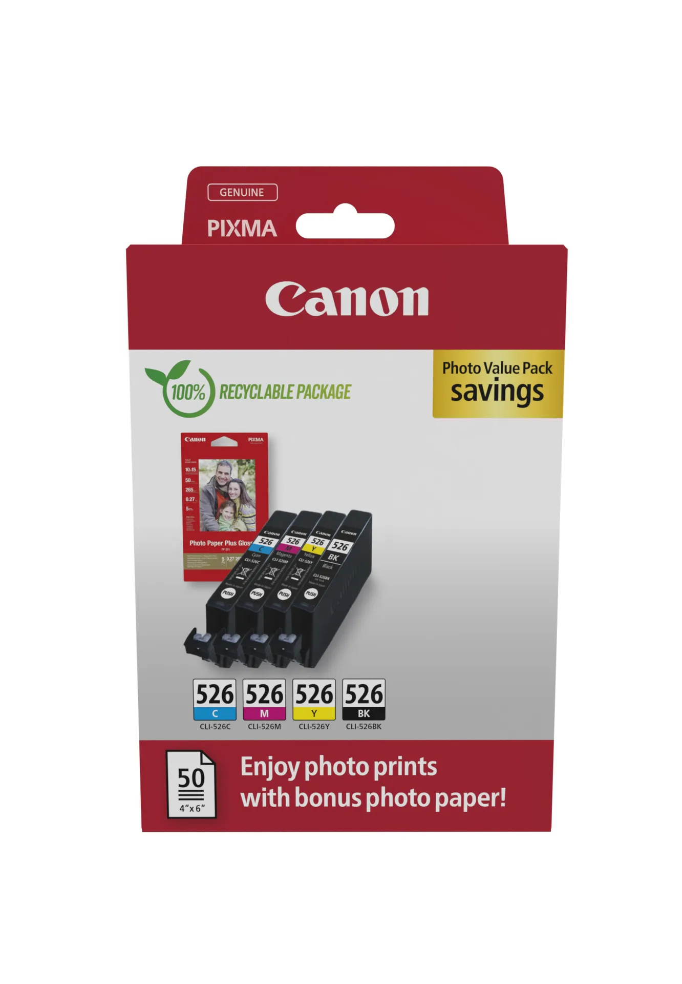 Canon CLI-526 BK/C/M/Y Photo Value Pack Canon CLI-526 BK/C/M/Y Photo Value Pack