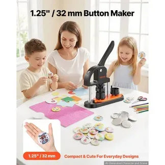 VEVOR Buttonmaschine Knopfmachermaschine 32mm 500 Stk. Badge Punch Press, Buttonpresse, DIY Badge Press Machine Button Badge Maker für Personalisiertes Abzeichen inkl. Zauberbuch und Kreisschneider VEVOR Buttonmaschine Knopfmachermaschine 32mm 500 Stk. Badge Punch Press, Buttonpresse, DIY Badge Press Machine Button Badge Maker für Personalisiertes Abzeichen inkl. Zauberbuch und Kreisschneider