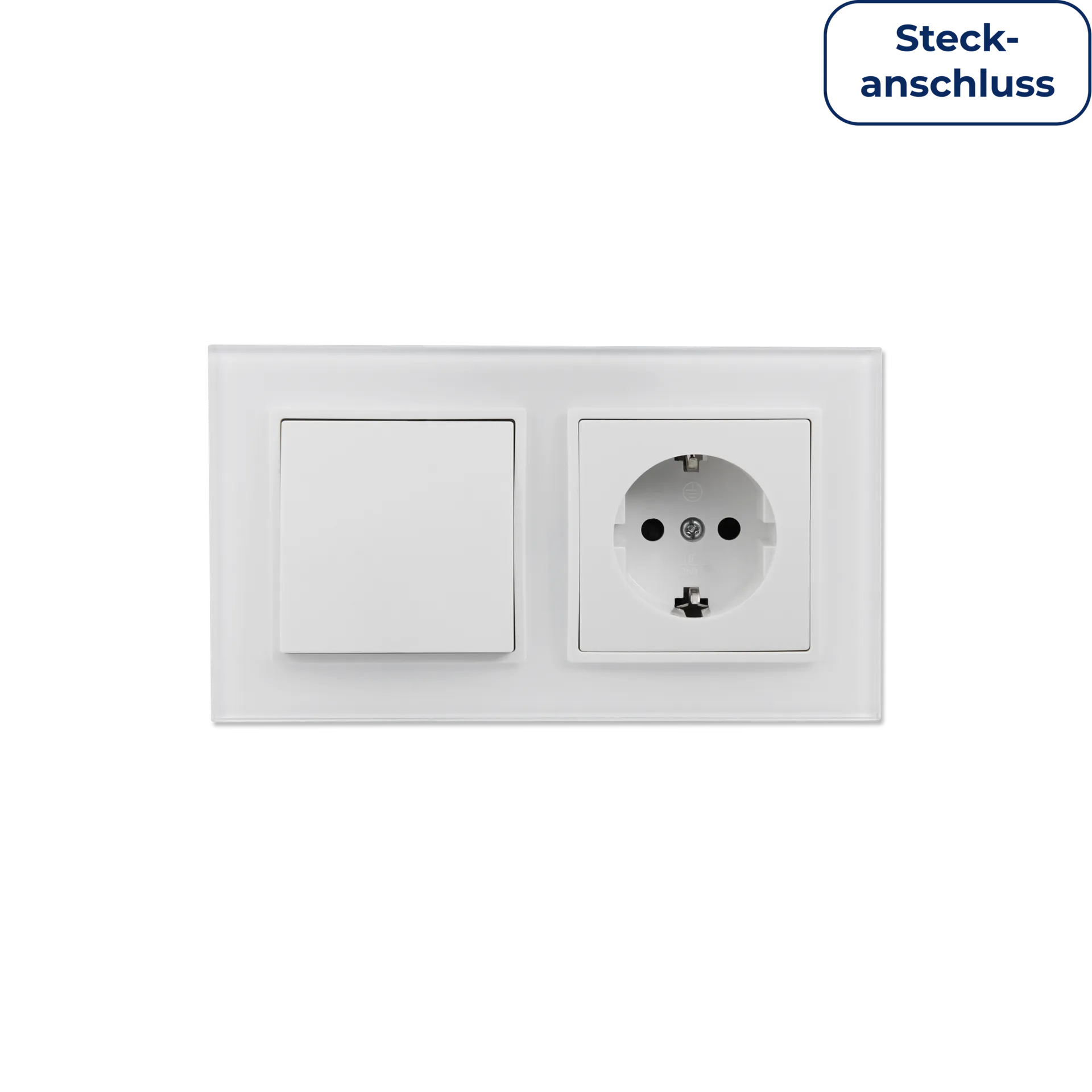 Schalter und Steckdosen Set McPower Flair “Tür 2-fach-Style Profi“ Glasrahmen, Steckanschluss Schalter und Steckdosen Set McPower Flair “Tür 2-fach-Style Profi“ Glasrahmen, Steckanschluss